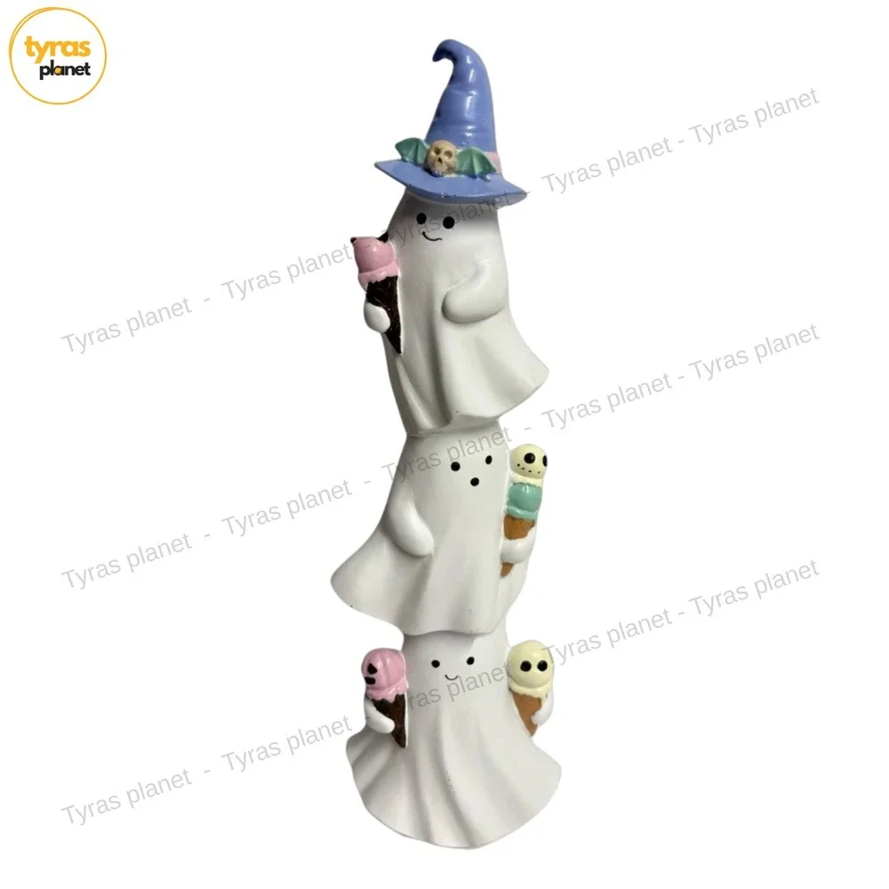 Summerween Stacked Ghosts Trio w/Ice Cream Cones 16